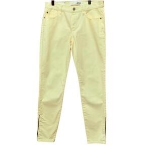 Joe Fresh Womesn jeans, slim, ankle zipper, 2, pale yellow, ankle zipper